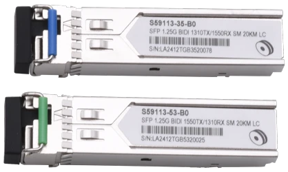 visuel S59113-01-BK : KIT 2 SFP 1.25G BIDI 1310/1550 SM 20KM LC