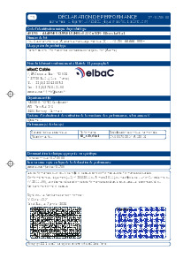 document Déclaration de Performance (DoP) 401708